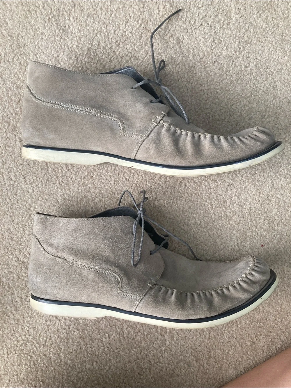 John Varvatos Taupe Suede Chukka Boots